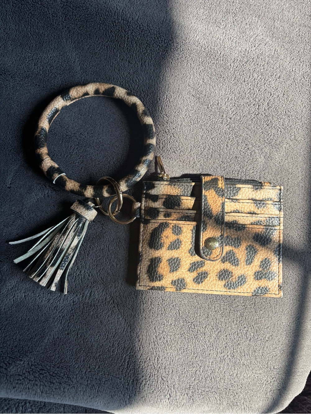 Animal Print Wristlet Wallet Keychain